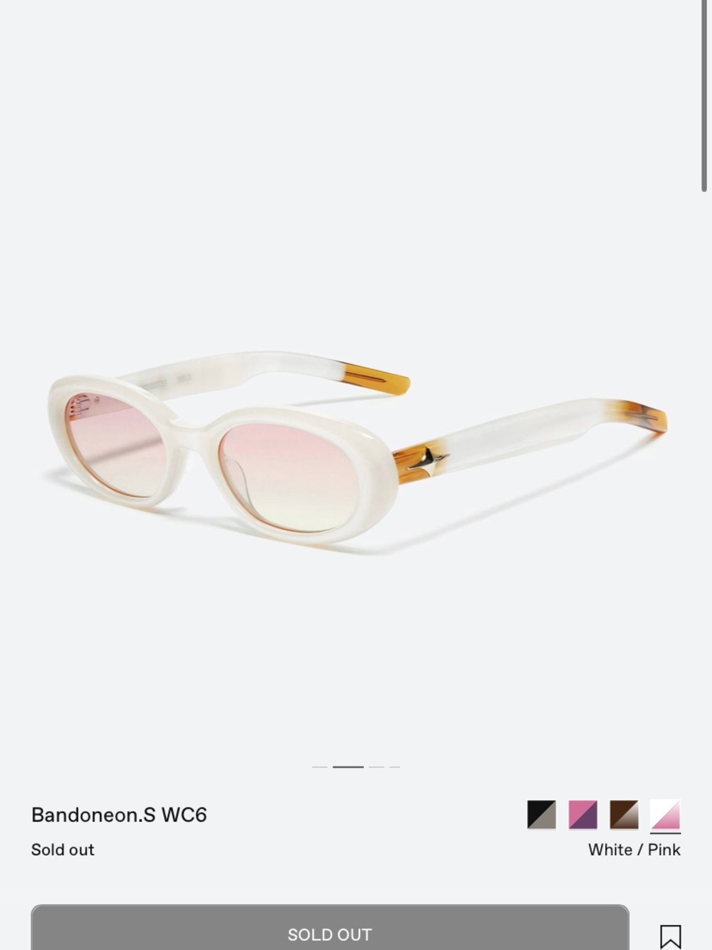GENTLE MONSTER White Frame Sunglasses with Pink Gradient Lenses